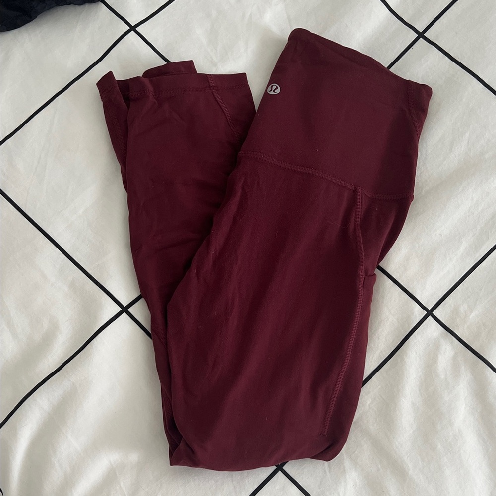 lululemon athletica align Burgundy Leggings WITH POCKETS size 6